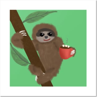 Fluffy Sloth Chocolate Posters and Art